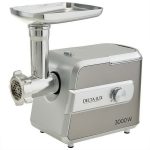 Мясорубка эл. DELTA LUX DE-603M 3000Вт серый нерж, насадка ждя колбасы, КУББЕ, 3 решётки (1/4)