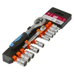 Набор головок с трещоткой 12пр 1/4" 4-13мм, 24 зуба CR-V Smartbuy One tools