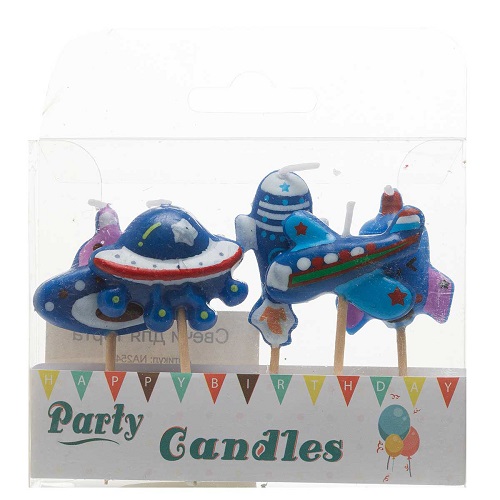 Набор свечей для торта 5шт Космический корабли NA2544