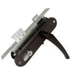 Замок врезной с защелкой и ручками ЗВ-4 цилиндр, медь (10)