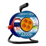Удлинитель на катушке 4 гн. с/з 30м КГ 3*1, 2,2 кВт силовой DOMTOK АРКТИК
