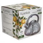 Чайник для плит со свистком ALPENKOK АК-540 3л нерж, индукционное дно (1/12)