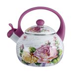 Чайник для плит со свистком 2,5л эмалированный ЧАЙНАЯ РОЗА EM-25101/35 (1/6)