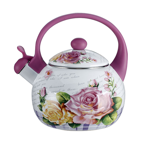 Чайник для плит со свистком 2,5л эмалированный ЧАЙНАЯ РОЗА EM-25101/35 (1/6)