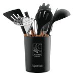 Набор кухонных принадлежностей на подставке ALPENKOK AK-5283 12пр. силикон, черный (1/16)