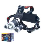 Фонарь налобный аккум LED RE-003 3-х глазый с фокусировкой (1/60)