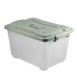 Контейнер для хранения 33л 530*375*310мм универсальный на колесах, крышка с ручкой RUNIS зелен (1/4)