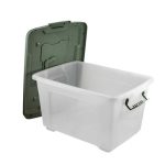 Контейнер для хранения 33л 530*375*310мм универсальный на колесах, крышка с ручкой RUNIS зелен (1/4)