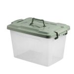 Контейнер для хранения 11л 370*250*230мм универсальный, крышка с ручкой RUNIS зелен (1/8)