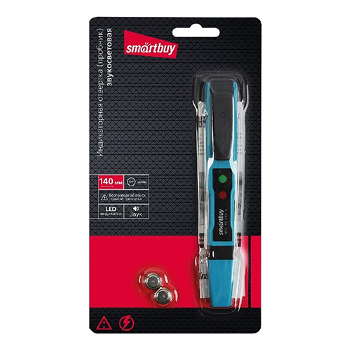 Индикаторная отвертка (пробник) 140мм, до 250В, шлицевая, с ЭП, поиск, звук Smartbuy tools