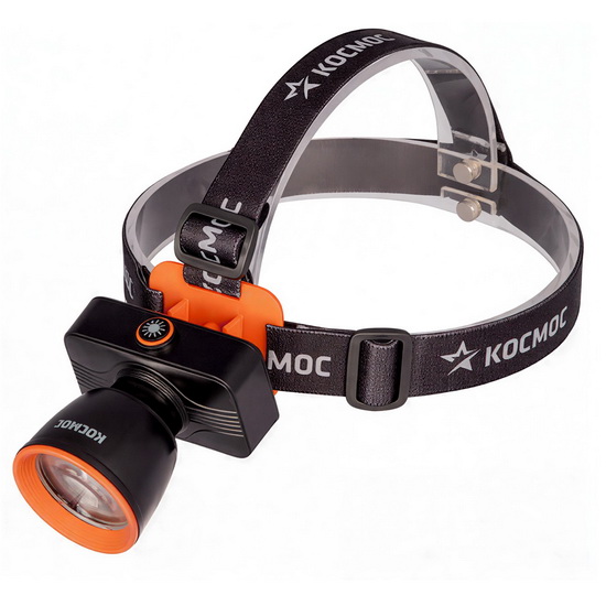 Фонарь налобный аккум LED КОСМОС (KOC531Lit) 10ВтLaserLed/1200mAh/ABSпластик/линзаФренеля