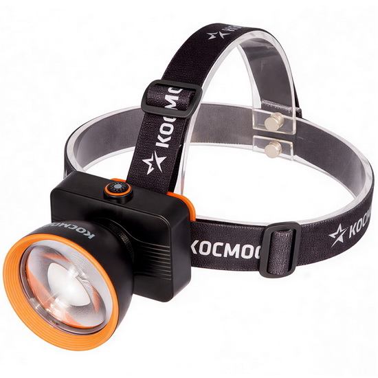 Фонарь налобный аккум LED КОСМОС (KOC533Lit) 15ВтLaserLed/3000mAh/ABSпластик/линзаФренеля