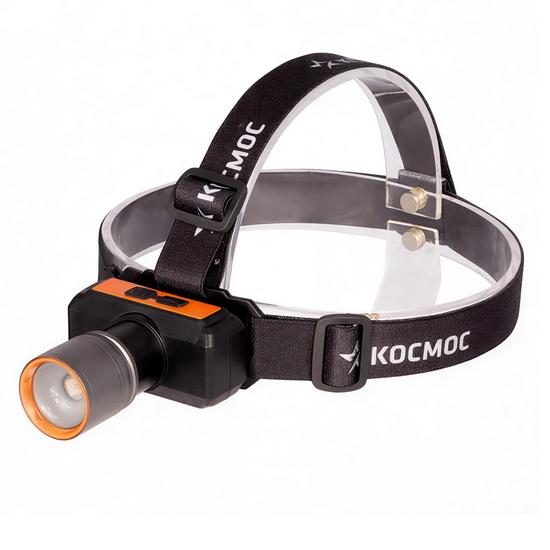 Фонарь налобный аккум LED КОСМОС (KOC534Lit) 10ВтLaserLed/1200mAh/ABSпластик+алюм
