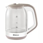 Чайник эл. SAKURA SA-2736WG 1500/1800Вт, 1,8л, диск, стекло, подсветка, цвет. белый с серым