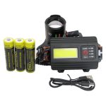 Фонарь налобный аккум LED WT-3(T62)-TG 1 LED, 1 COB, мигалка, 3 frrev, шнур TYPE-C, 3 режима, zoom