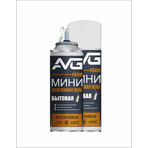 Пена монтажная бытовая всесезонная MINI 300 мл (340 гр) AVG (12)