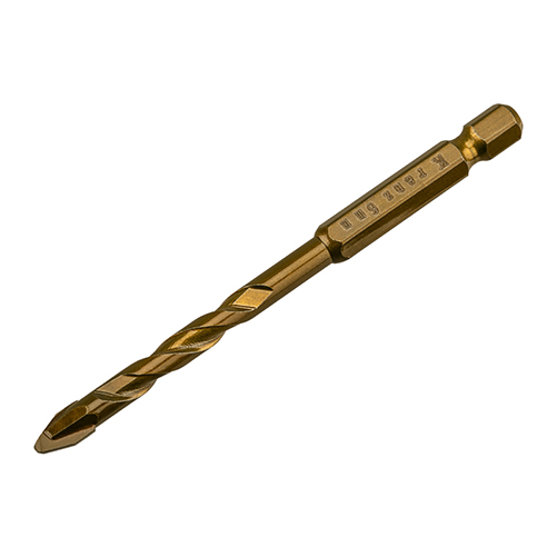 Сверло по стеклу и керамике 6мм сухое сверление, шестигранный хвостовик KRANZ Сверло по стеклу и керамике 6мм сухое сверление, шестигранный хвостовик KRANZ