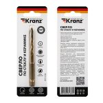 Сверло по стеклу и керамике 6мм сухое сверление, шестигранный хвостовик KRANZ