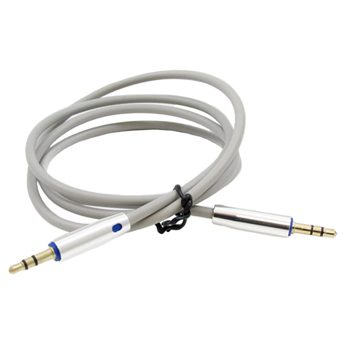 Шнур AUX Джек 3,5 - Джек 3,5 1м F-1 серый