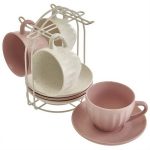 Чайный набор BLOOM Ф11-061К/8 8 предметов 240мл на металлической подставке (1/8)