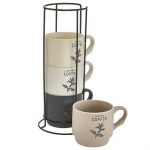 Набор кружек NATURAL COFFEE Ф11-054L/4 4 предмета 350мл на подставке (1/12)