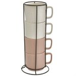 Набор кружек TRENDY Ф11-057L/4 4 предмета 320мл на подставке (1/12)