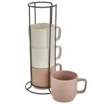 Набор кружек TRENDY Ф11-057L/4 4 предмета 320мл на подставке (1/12)