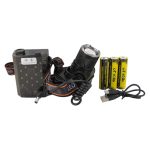 Фонарь налобный аккум LED H-3176-PM60-TG 1ярк, 12+1, кр+син/ подвес, шнурTYPE-С, выход USB, 3 режима