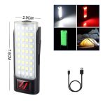 Фонарь-брелок HY-067 36 диодов., белый, красн. мигалка, USB с магнитом, с прищепкой