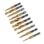 Набор метчиков 10 шт: M3*1/M4*1/M5*2/M6*2/M8*2/M10*2 P6M5 титан KRANZ