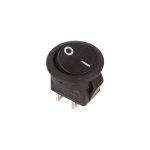Выключатель клавишный круг 250V 3А (2с) ON-OFF черный Micro REXANT (10)