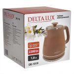 Чайник эл. DELTA LUX DE-1019 1,8 л, 2200Вт, коричневый, двойной корпус (1/12)