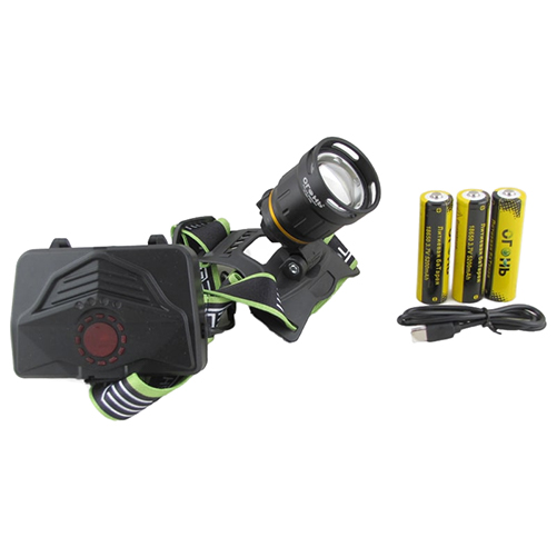 Фонарь налобный аккум LED HT-3051-P360 1 ярк., 3 акк.+ шнур TYPE-C, zoom