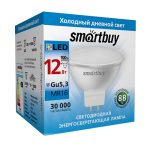 Лампа LED MR16 220V  12.0Вт GU5.3 6000К Smartbuy (10/100)