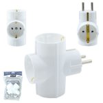 Тройник электрический VIKEY(ВИКЕЙ) ТС.3-3з три заземляющие группы Евро 250В 16А -100