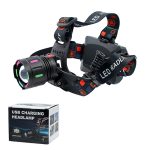 Фонарь налобный аккум LED X-8087D физюляж мощный 3000м аккумуляторы 3*18650, сталь (1/60)