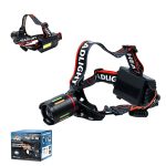 Фонарь налобный аккум LED YYC-012 мощный 3000м фюзеляж аккумуляторы 3x18650 зум, сталь (1/10)