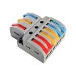 Клемма проходная разветвительная КПР 222-4136 с рычагами 3/6 полюса 0,08-2,5/4мм2 IN HOME (3шт/уп)