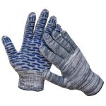 Перчатки х/б с ПВХ 6 ниток 10 класс ВОЛНА серые (10/300)