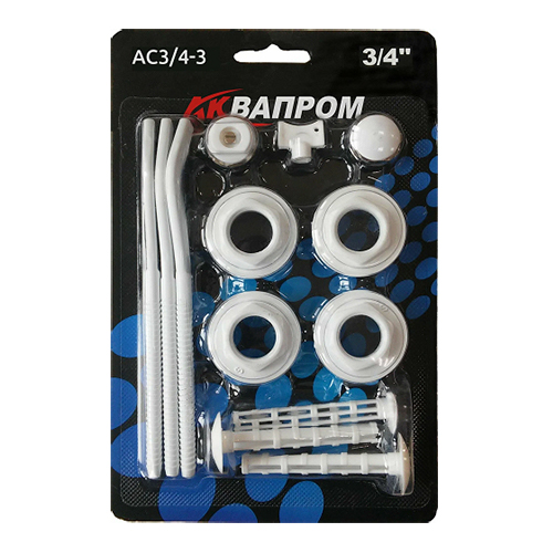 Комплект для монтажа радиатора АКВАПРОМ AW3/4-3 с 3-мя кронштейнами(синий квадрат) (40)