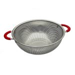 Дуршлаг нерж d-22см с 2-мя обрезиненными ручками (1/100)
