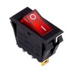 Выключатель клавишный 250В 16А (3с) ON-OFF красный с подсветкой Smartbay