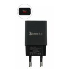 Сетевое зарядное устройство 5V 3A USB S-20 черный 3.0 быстрая зарядка б/уп