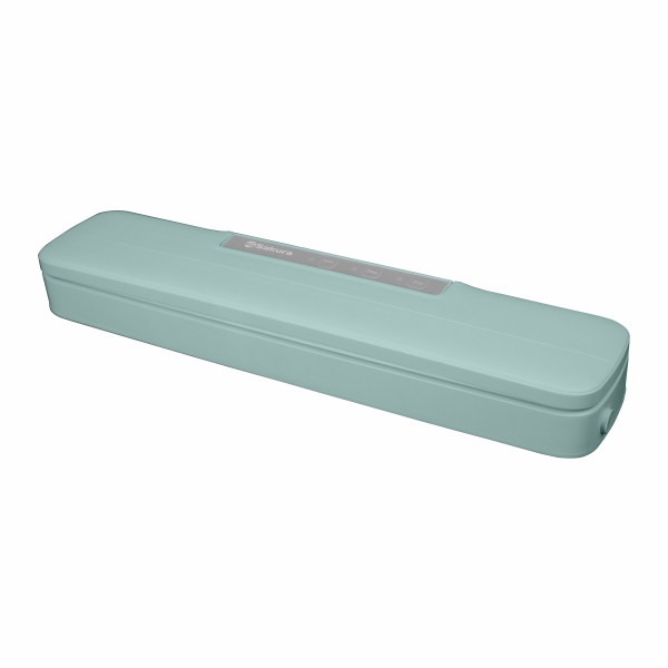 Вакууматор SAKURA SA-7902М  80Вт мятный (+ пакеты для вакуумирования - 10 шт., съемный резак)