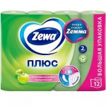 Туалетная бумага Zewa Плюс яблоко 2сл (12шт/уп) (1/7)