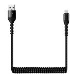 Дата-кабель Smartbuy USB - 8-pin для Apple, спиральный, длина 1,0 м, черный (1/500)
