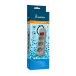 Сетевой фильтр 3 гн.  3м 16А, 3500 Вт, без з/ш, с з/к, ПВС, серый Smartbuy