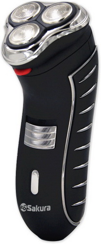 Бритва эл SAKURA SA-5414BK 3 головки, триммер, сухое бритьё, аккум