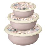 Комплект мисок МОДЕНА 3шт: 1,2л+2,1л+3,2л с крышками и декором, бежевый 221160427/06 (1/13)