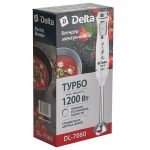 Блендер DELTA DL-7060 1200Вт, погружной, 2 скорости, насадка+нож белый (1/12)